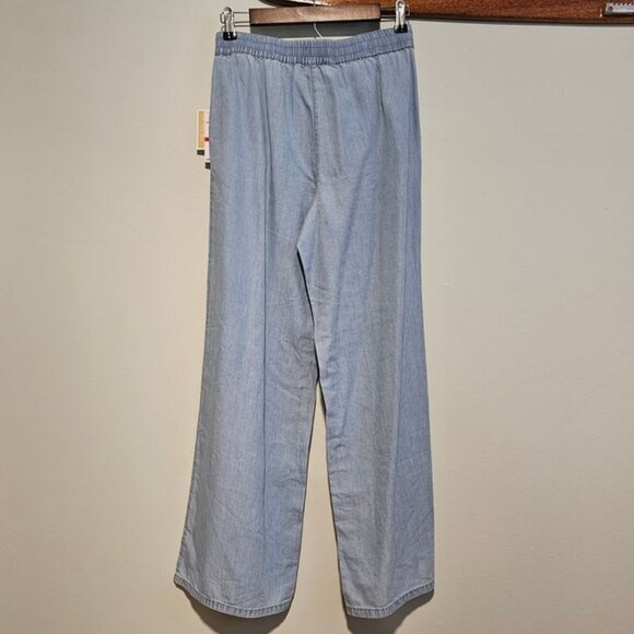 !!!NWT!!! Women's Michael Michael Kors Chambray Wide Leg Pants, XS Petite - Picture 3 of 9